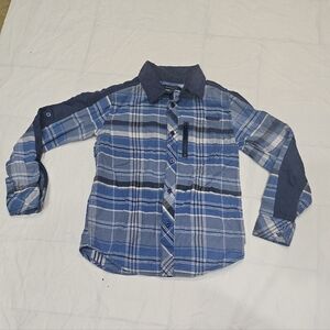 Sean John Blue Plaid Button-Up Boys  Shirt